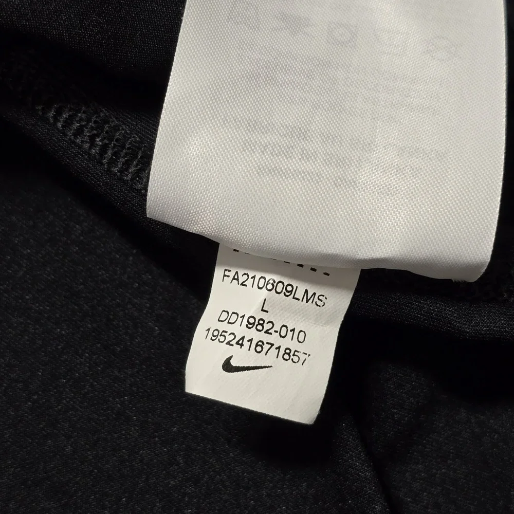 Nike Pro Mens L Short Sleeve Compression Shirt Slim Black Center Swoosh Dri Fit